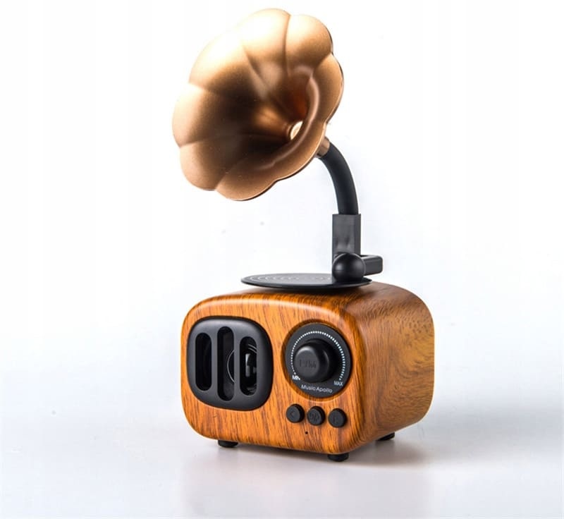 грамофонски мал мини пренослив радио ретро винтиџ дизајн