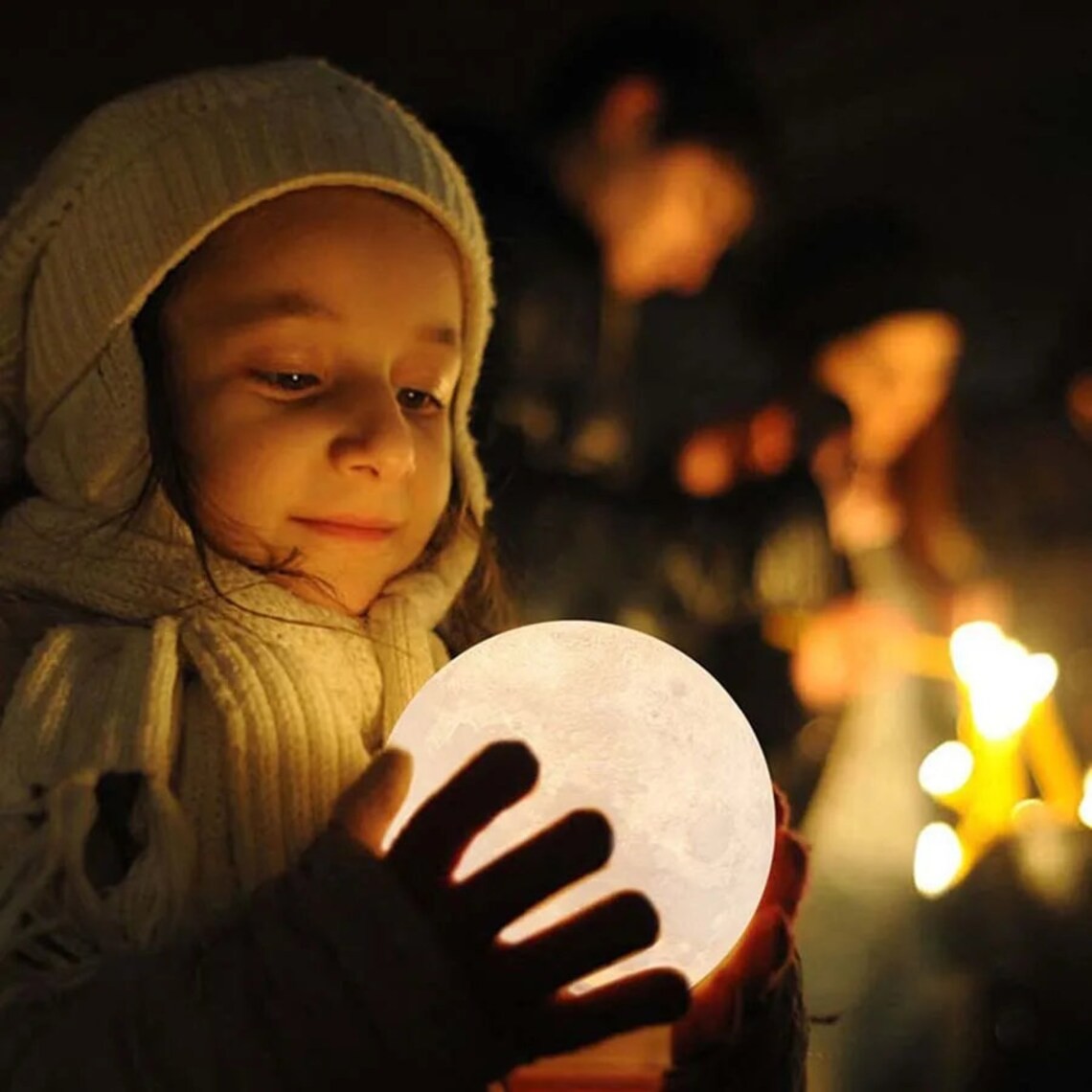 ноќна ламба месечина 3d led светло - светилка за ноќни светла