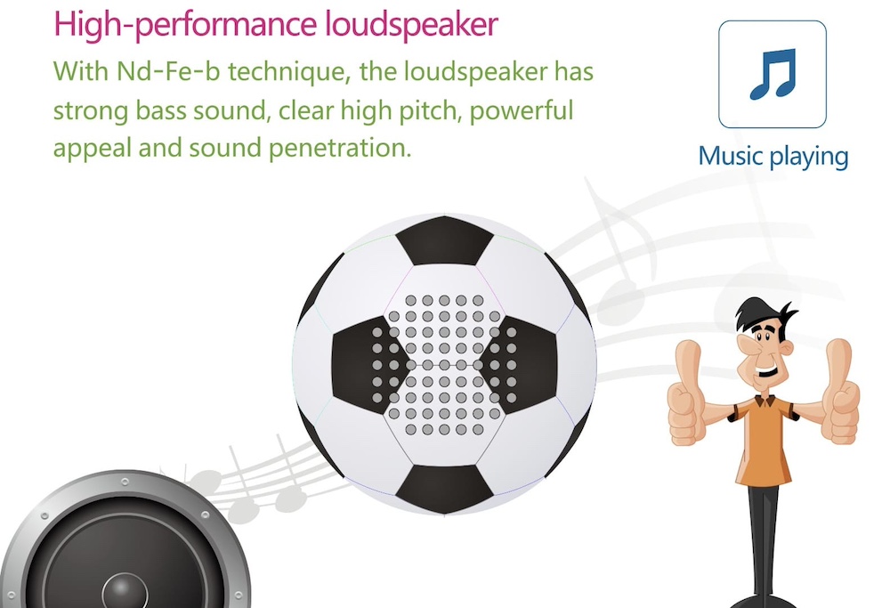 мини звучник за фудбалска топка за мобилен паметен телефон компјутер