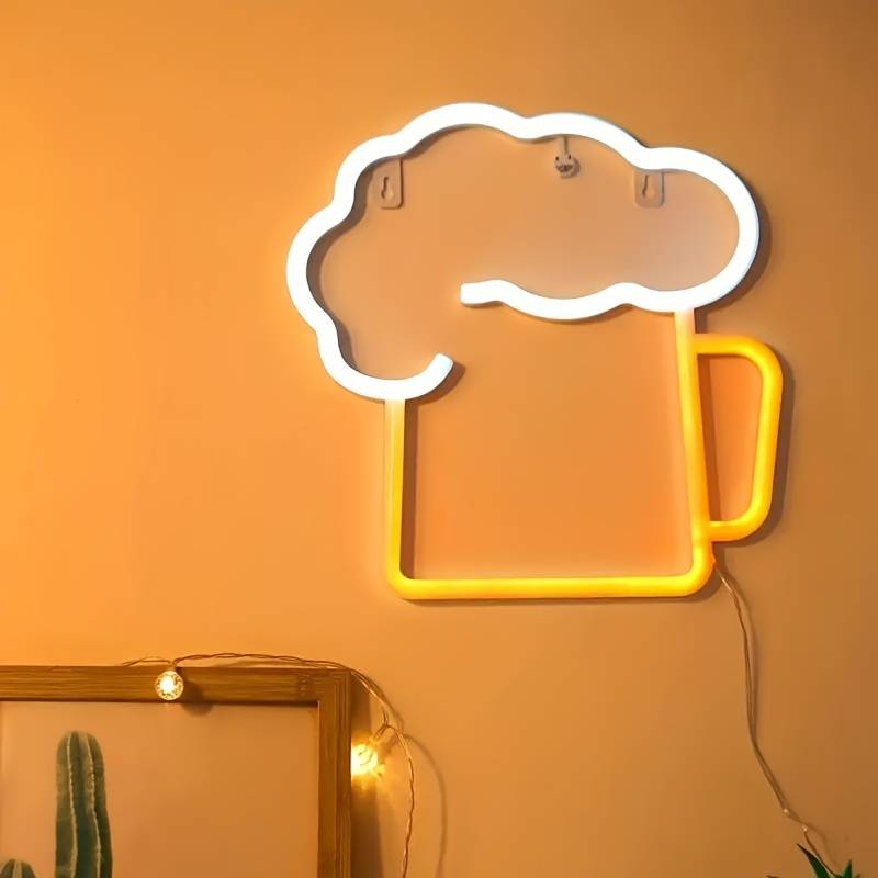 LED знак осветлен на ѕид, неонски виси - пиво