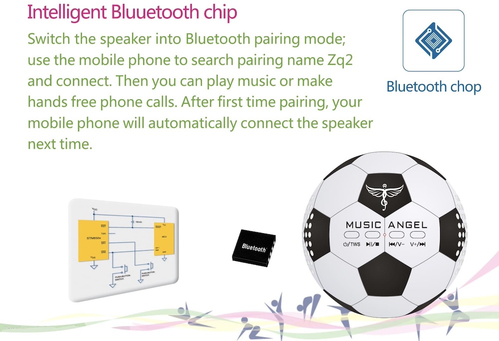 Bluetooth звучник за топка за мобилен телефон на компјутер